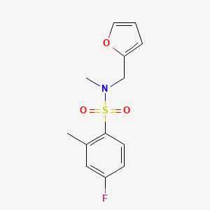 molecular formula C13H14FNO3S B7537248 4-fluoro-N-(furan-2-ylmethyl)-N,2-dimethylbenzenesulfonamide 