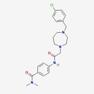 molecular formula C23H29ClN4O2 B7537256 4-[[2-[4-[(4-chlorophenyl)methyl]-1,4-diazepan-1-yl]acetyl]amino]-N,N-dimethylbenzamide 