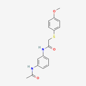 molecular formula C17H18N2O3S B7537268 N-(3-acetamidophenyl)-2-(4-methoxyphenyl)sulfanylacetamide 