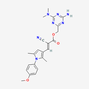 molecular formula C23H25N7O3 B7537288 [4-amino-6-(dimethylamino)-1,3,5-triazin-2-yl]methyl (E)-2-cyano-3-[1-(4-methoxyphenyl)-2,5-dimethylpyrrol-3-yl]prop-2-enoate 