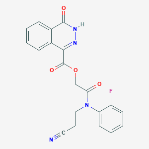 molecular formula C20H15FN4O4 B7537300 [2-[N-(2-cyanoethyl)-2-fluoroanilino]-2-oxoethyl] 4-oxo-3H-phthalazine-1-carboxylate 
