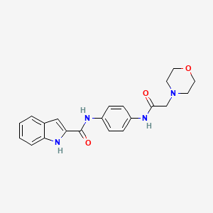 molecular formula C21H22N4O3 B7537320 N-[4-[(2-morpholin-4-ylacetyl)amino]phenyl]-1H-indole-2-carboxamide 