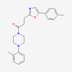 molecular formula C24H27N3O2 B7537341 3-[5-(4-Methylphenyl)-1,3-oxazol-2-yl]-1-[4-(2-methylphenyl)piperazin-1-yl]propan-1-one 