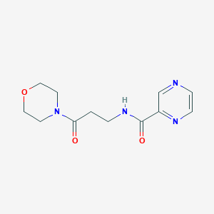 molecular formula C12H16N4O3 B7537350 N-(3-morpholin-4-yl-3-oxopropyl)pyrazine-2-carboxamide 