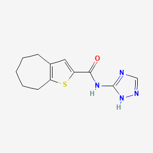 molecular formula C12H14N4OS B7537352 N-(1H-1,2,4-triazol-5-yl)-5,6,7,8-tetrahydro-4H-cyclohepta[b]thiophene-2-carboxamide 