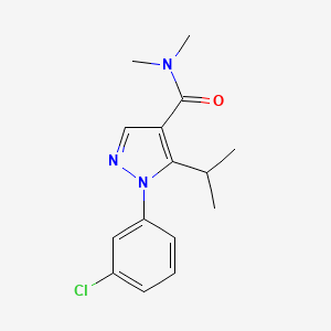 molecular formula C15H18ClN3O B7537378 1-(3-chlorophenyl)-N,N-dimethyl-5-propan-2-ylpyrazole-4-carboxamide 
