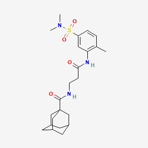 molecular formula C23H33N3O4S B7537396 N-[3-[5-(dimethylsulfamoyl)-2-methylanilino]-3-oxopropyl]adamantane-1-carboxamide 
