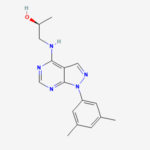 molecular formula C16H19N5O B7537398 (2S)-1-[[1-(3,5-dimethylphenyl)pyrazolo[3,4-d]pyrimidin-4-yl]amino]propan-2-ol 