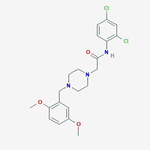 molecular formula C21H25Cl2N3O3 B7537413 N-(2,4-dichlorophenyl)-2-[4-[(2,5-dimethoxyphenyl)methyl]piperazin-1-yl]acetamide 