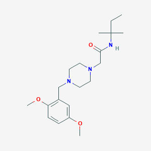 molecular formula C20H33N3O3 B7537422 2-[4-[(2,5-dimethoxyphenyl)methyl]piperazin-1-yl]-N-(2-methylbutan-2-yl)acetamide 