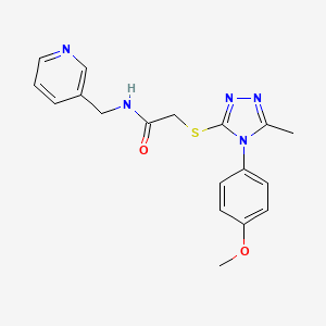 2-[[4-(4-methoxyphenyl)-5-methyl-1,2,4-triazol-3-yl]sulfanyl]-N-(pyridin-3-ylmethyl)acetamide