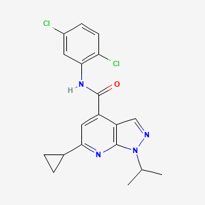 molecular formula C19H18Cl2N4O B7537463 6-cyclopropyl-N-(2,5-dichlorophenyl)-1-(propan-2-yl)-1H-pyrazolo[3,4-b]pyridine-4-carboxamide 