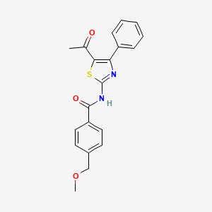 molecular formula C20H18N2O3S B7537467 N-(5-acetyl-4-phenyl-1,3-thiazol-2-yl)-4-(methoxymethyl)benzamide 