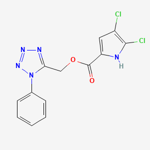 molecular formula C13H9Cl2N5O2 B7537486 (1-phenyltetrazol-5-yl)methyl 4,5-dichloro-1H-pyrrole-2-carboxylate 