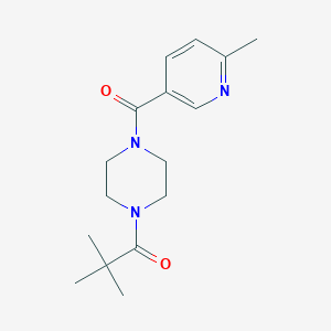 molecular formula C16H23N3O2 B7537507 2,2-Dimethyl-1-[4-(6-methylpyridine-3-carbonyl)piperazin-1-yl]propan-1-one 