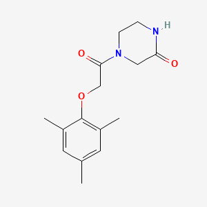 molecular formula C15H20N2O3 B7537523 4-[2-(2,4,6-Trimethylphenoxy)acetyl]piperazin-2-one 