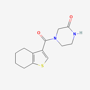 molecular formula C13H16N2O2S B7537531 4-(4,5,6,7-Tetrahydro-1-benzothiophene-3-carbonyl)piperazin-2-one 