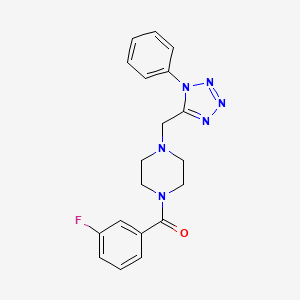 molecular formula C19H19FN6O B7537543 (3-Fluorophenyl)-[4-[(1-phenyltetrazol-5-yl)methyl]piperazin-1-yl]methanone 