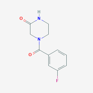 molecular formula C11H11FN2O2 B7537558 4-(3-Fluorobenzoyl)piperazin-2-one 