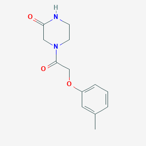molecular formula C13H16N2O3 B7537576 4-[2-(3-Methylphenoxy)acetyl]piperazin-2-one 