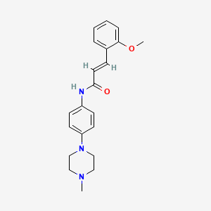 molecular formula C21H25N3O2 B7537585 (2E)-3-(2-methoxyphenyl)-N-[4-(4-methylpiperazin-1-yl)phenyl]prop-2-enamide 