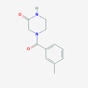 molecular formula C12H14N2O2 B7537601 4-(3-Methylbenzoyl)piperazin-2-one 