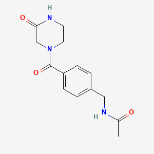 molecular formula C14H17N3O3 B7537614 N-[[4-(3-oxopiperazine-1-carbonyl)phenyl]methyl]acetamide 