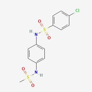 molecular formula C13H13ClN2O4S2 B7537615 4-chloro-N-[4-(methanesulfonamido)phenyl]benzenesulfonamide 