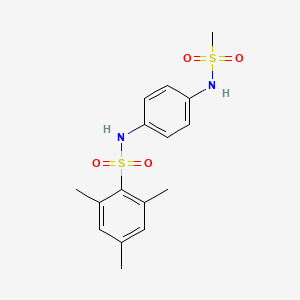 molecular formula C16H20N2O4S2 B7537628 N-[4-(methanesulfonamido)phenyl]-2,4,6-trimethylbenzenesulfonamide 