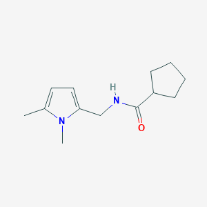 molecular formula C13H20N2O B7537632 N-[(1,5-dimethylpyrrol-2-yl)methyl]cyclopentanecarboxamide 