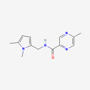 molecular formula C13H16N4O B7537640 N-[(1,5-dimethylpyrrol-2-yl)methyl]-5-methylpyrazine-2-carboxamide 