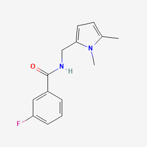 molecular formula C14H15FN2O B7537646 N-[(1,5-dimethylpyrrol-2-yl)methyl]-3-fluorobenzamide 