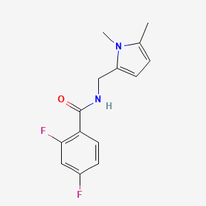 molecular formula C14H14F2N2O B7537651 N-[(1,5-dimethylpyrrol-2-yl)methyl]-2,4-difluorobenzamide 