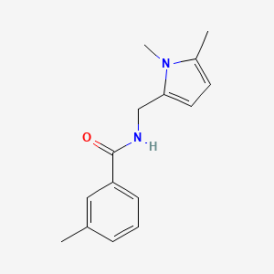 molecular formula C15H18N2O B7537660 N-[(1,5-dimethylpyrrol-2-yl)methyl]-3-methylbenzamide 