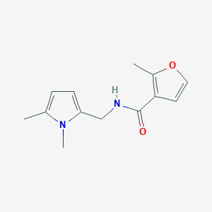 molecular formula C13H16N2O2 B7537686 N-[(1,5-dimethylpyrrol-2-yl)methyl]-2-methylfuran-3-carboxamide 