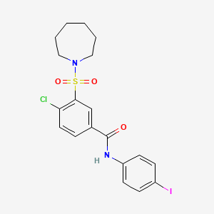 molecular formula C19H20ClIN2O3S B7537720 3-(azepan-1-ylsulfonyl)-4-chloro-N-(4-iodophenyl)benzamide 