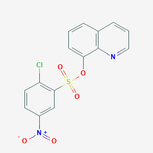 molecular formula C15H9ClN2O5S B7537723 Quinolin-8-yl 2-chloro-5-nitrobenzenesulfonate 