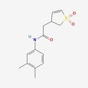 molecular formula C14H17NO3S B7537725 N-(3,4-dimethylphenyl)-2-(1,1-dioxo-2,3-dihydrothiophen-3-yl)acetamide 