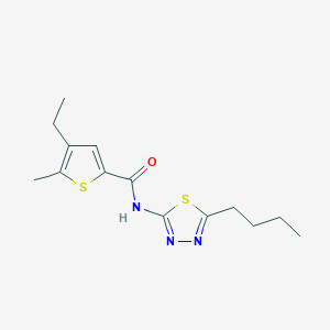 molecular formula C14H19N3OS2 B7537744 N-(5-butyl-1,3,4-thiadiazol-2-yl)-4-ethyl-5-methylthiophene-2-carboxamide 