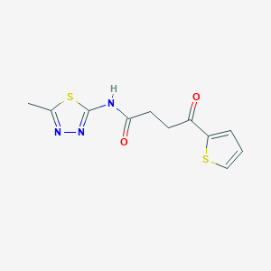 molecular formula C11H11N3O2S2 B7537750 N-(5-methyl-1,3,4-thiadiazol-2-yl)-4-oxo-4-thiophen-2-ylbutanamide 