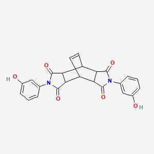 molecular formula C24H18N2O6 B7537758 4,10-Bis(3-hydroxyphenyl)-4,10-diazatetracyclo[5.5.2.02,6.08,12]tetradec-13-ene-3,5,9,11-tetrone 