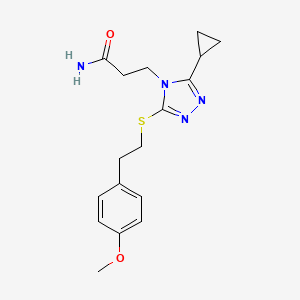 molecular formula C17H22N4O2S B7537764 3-[3-Cyclopropyl-5-[2-(4-methoxyphenyl)ethylsulfanyl]-1,2,4-triazol-4-yl]propanamide 