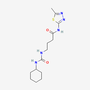 molecular formula C14H23N5O2S B7537779 4-(cyclohexylcarbamoylamino)-N-(5-methyl-1,3,4-thiadiazol-2-yl)butanamide 