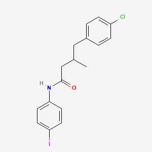 molecular formula C17H17ClINO B7537792 4-(4-chlorophenyl)-N-(4-iodophenyl)-3-methylbutanamide 