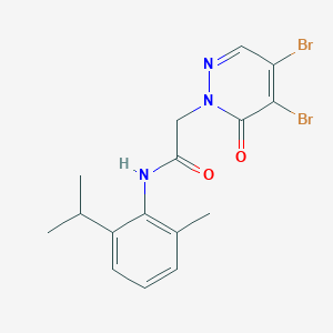 molecular formula C16H17Br2N3O2 B7537827 2-(4,5-dibromo-6-oxopyridazin-1-yl)-N-(2-methyl-6-propan-2-ylphenyl)acetamide 