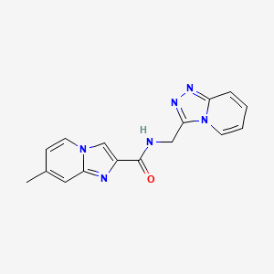 molecular formula C16H14N6O B7537835 7-methyl-N-([1,2,4]triazolo[4,3-a]pyridin-3-ylmethyl)imidazo[1,2-a]pyridine-2-carboxamide 