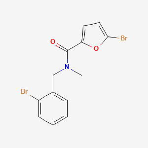 molecular formula C13H11Br2NO2 B7537843 5-bromo-N-[(2-bromophenyl)methyl]-N-methylfuran-2-carboxamide 