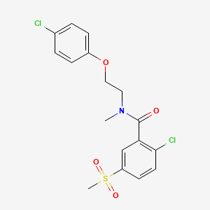molecular formula C17H17Cl2NO4S B7537856 2-chloro-N-[2-(4-chlorophenoxy)ethyl]-N-methyl-5-methylsulfonylbenzamide 