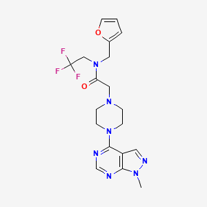 N-(furan-2-ylmethyl)-2-[4-(1-methylpyrazolo[3,4-d]pyrimidin-4-yl)piperazin-1-yl]-N-(2,2,2-trifluoroethyl)acetamide