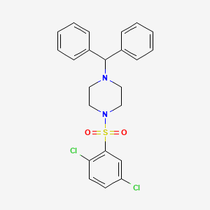 molecular formula C23H22Cl2N2O2S B7537879 1-[(2,5-Dichlorophenyl)sulfonyl]-4-(diphenylmethyl)piperazine 